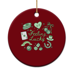 Feeling Lucky St Patricks Day Coquette Shamrock Ceramic Ornament TS11 1pc Red Print Your Wear