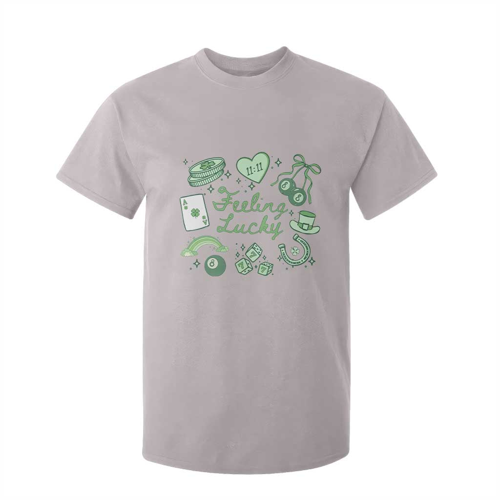 Feeling Lucky St Patricks Day Coquette Shamrock T Shirt For Kid TS11 Ice Gray Print Your Wear