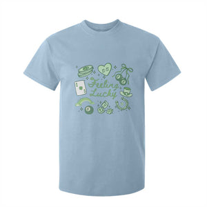 Feeling Lucky St Patricks Day Coquette Shamrock T Shirt For Kid TS11 Light Blue Print Your Wear