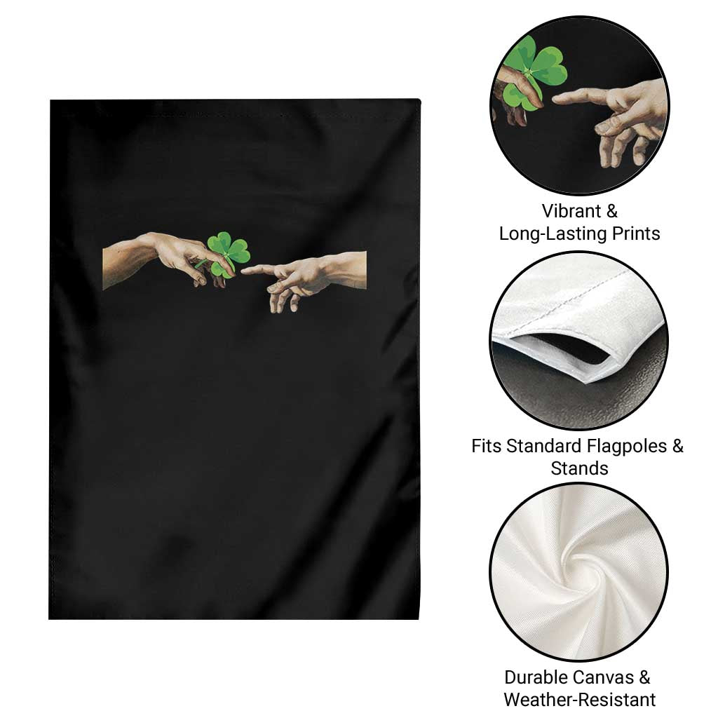 Funny St Patricks Day Shamrock The Creation of Adam Meme Garden Flag TS11 Print Your Wear
