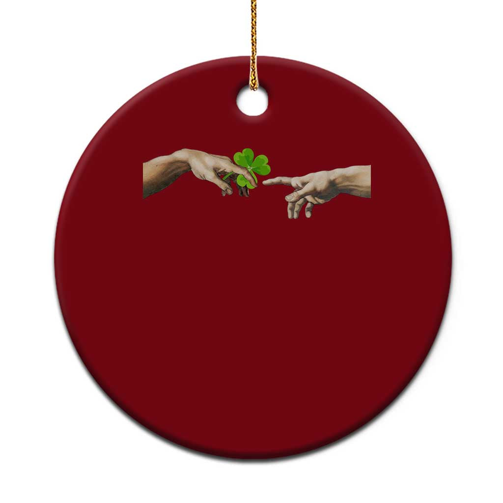 Funny St Patricks Day Shamrock The Creation of Adam Meme Ceramic Ornament TS11 1pc Red Print Your Wear