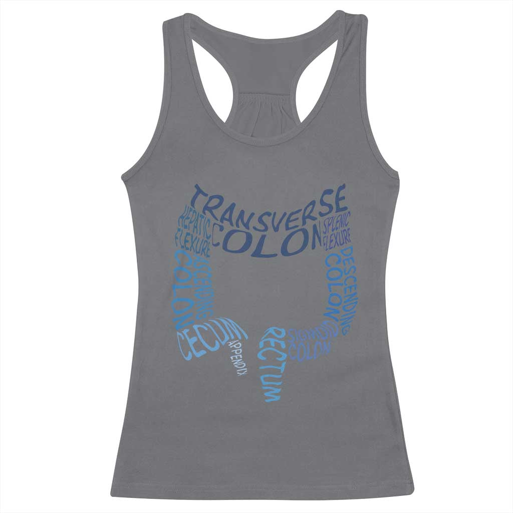 Funny GI Endoscopy Nurse Racerback Tank Top Vintage Retro Colon Anatomy Colonoscopy TS11 Charcoal Print Your Wear