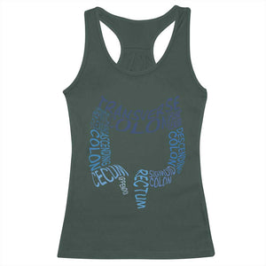 Funny GI Endoscopy Nurse Racerback Tank Top Vintage Retro Colon Anatomy Colonoscopy TS11 Dark Forest Green Print Your Wear