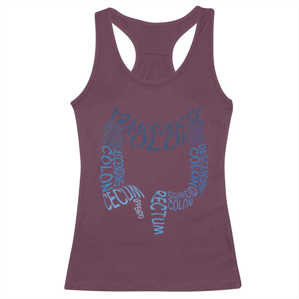 Funny GI Endoscopy Nurse Racerback Tank Top Vintage Retro Colon Anatomy Colonoscopy TS11 Maroon Print Your Wear