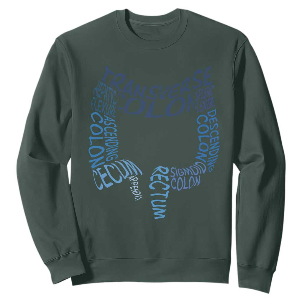 Funny GI Endoscopy Nurse Sweatshirt Vintage Retro Colon Anatomy Colonoscopy TS11 Dark Forest Green Print Your Wear