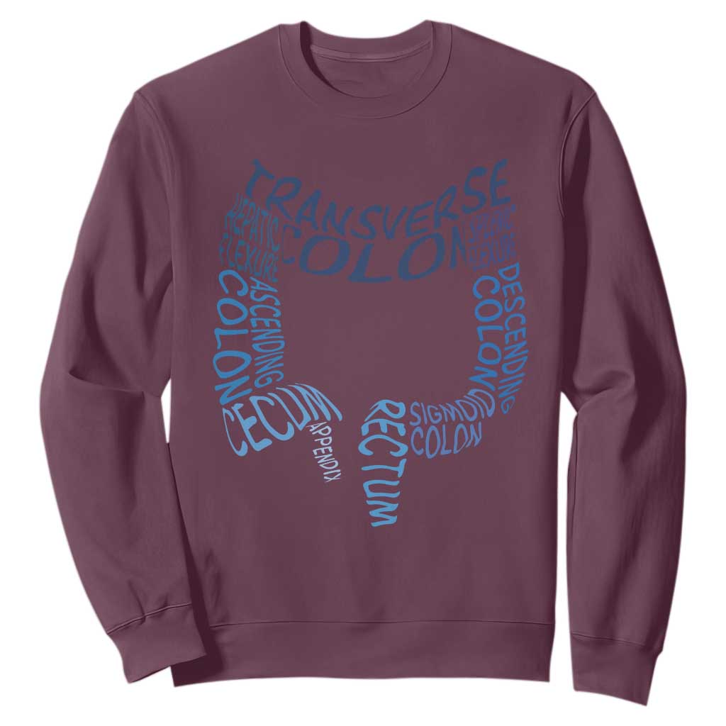 Funny GI Endoscopy Nurse Sweatshirt Vintage Retro Colon Anatomy Colonoscopy TS11 Maroon Print Your Wear