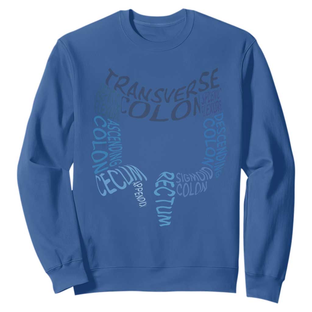 Funny GI Endoscopy Nurse Sweatshirt Vintage Retro Colon Anatomy Colonoscopy TS11 Royal Blue Print Your Wear