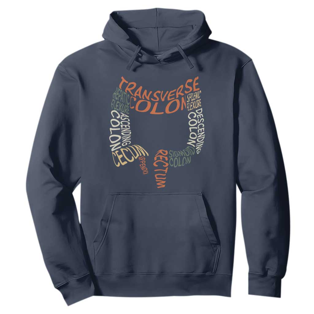 Funny GI Endoscopy Nurse Hoodie Colon Anatomy Colonoscopy TS11 Navy Print Your Wear
