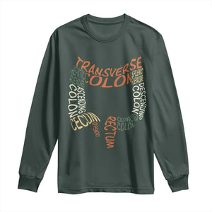 Funny GI Endoscopy Nurse Long Sleeve Shirt Colon Anatomy Colonoscopy TS11 Dark Forest Green Print Your Wear