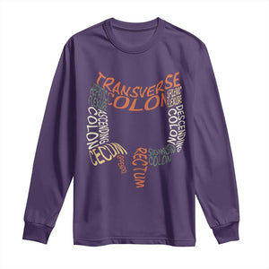 Funny GI Endoscopy Nurse Long Sleeve Shirt Colon Anatomy Colonoscopy TS11 Purple Print Your Wear