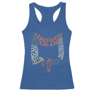 Funny GI Endoscopy Nurse Racerback Tank Top Colon Anatomy Colonoscopy TS11 Royal Blue Print Your Wear