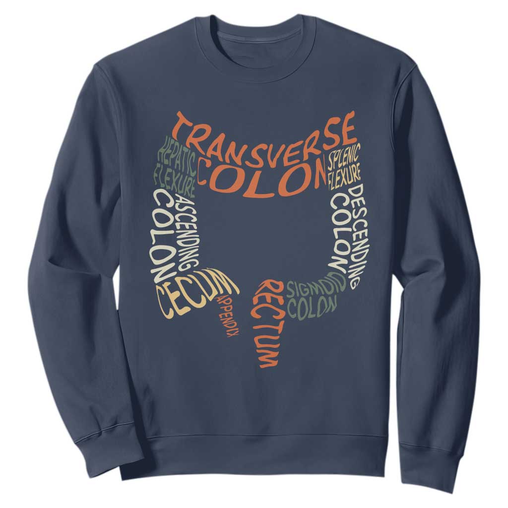 Funny GI Endoscopy Nurse Sweatshirt Colon Anatomy Colonoscopy TS11 Navy Print Your Wear