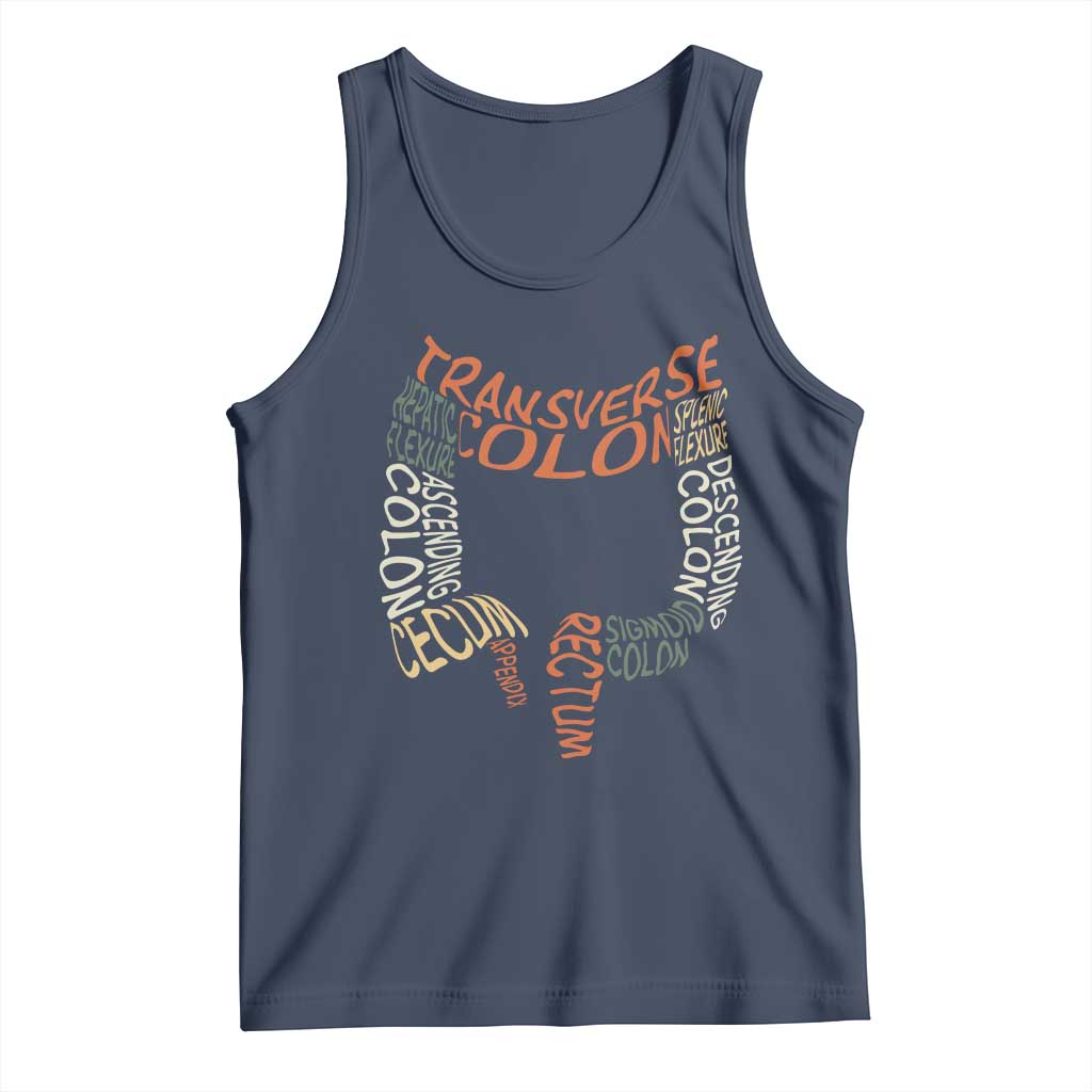 Funny GI Endoscopy Nurse Tank Top Colon Anatomy Colonoscopy TS11 Navy Print Your Wear