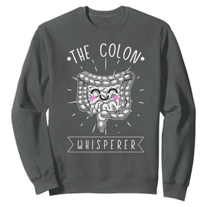 Funny Proctologist Endoscopy Nurse Sweatshirt The Colon Whisperer Endoscope Nurse TS11 Dark Heather Print Your Wear