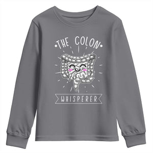 Funny Proctologist Endoscopy Nurse Youth Sweatshirt The Colon Whisperer Endoscope Nurse TS11 Charcoal Print Your Wear