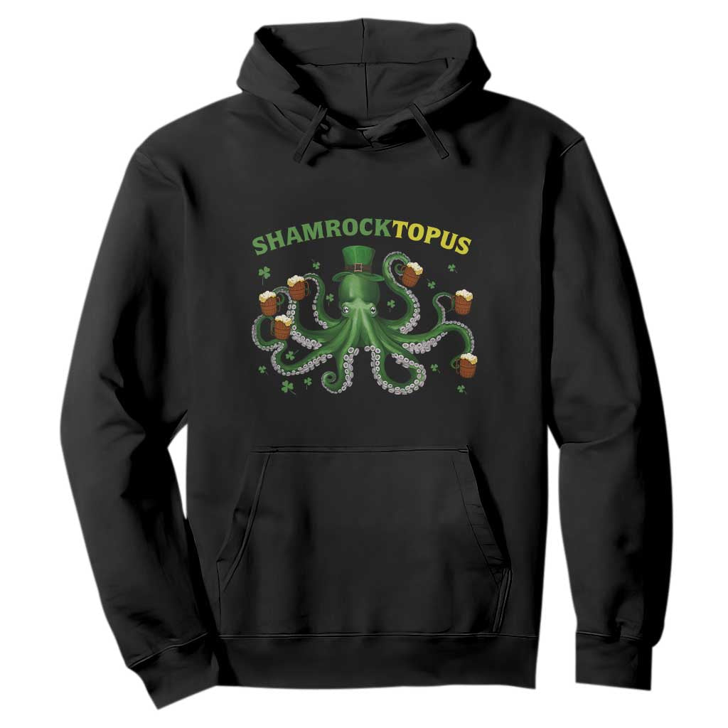 Funny St Patrick's Day Octopus Shamrocktopus Hoodie Irish Beer Mug TS11 Black Print Your Wear