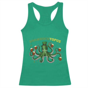 Funny St Patrick's Day Octopus Shamrocktopus Racerback Tank Top Irish Beer Mug TS11 Irish Green Print Your Wear