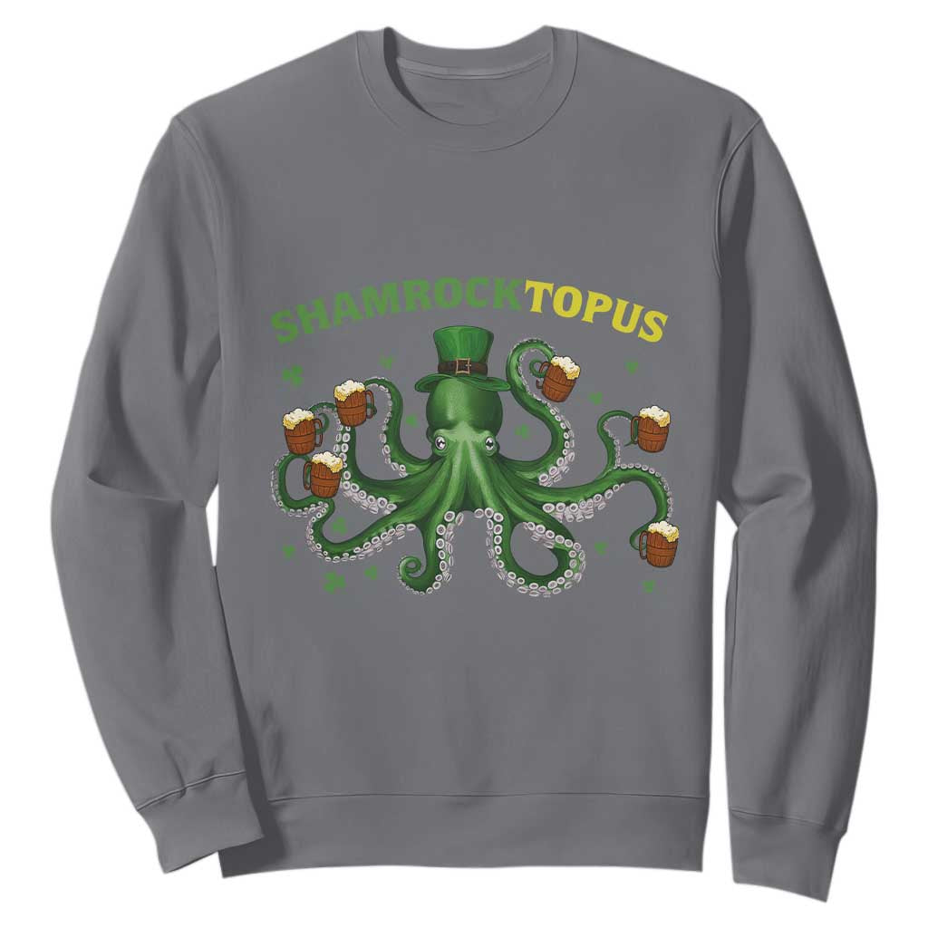 Funny St Patrick's Day Octopus Shamrocktopus Sweatshirt Irish Beer Mug TS11 Charcoal Print Your Wear