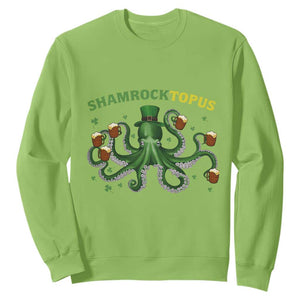 Funny St Patrick's Day Octopus Shamrocktopus Sweatshirt Irish Beer Mug TS11 Lime Print Your Wear