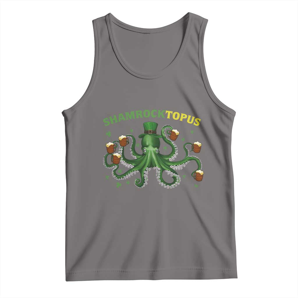 Funny St Patrick's Day Octopus Shamrocktopus Tank Top Irish Beer Mug TS11 Deep Heather Print Your Wear