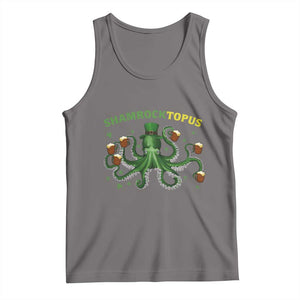 Funny St Patrick's Day Octopus Shamrocktopus Tank Top Irish Beer Mug TS11 Deep Heather Print Your Wear