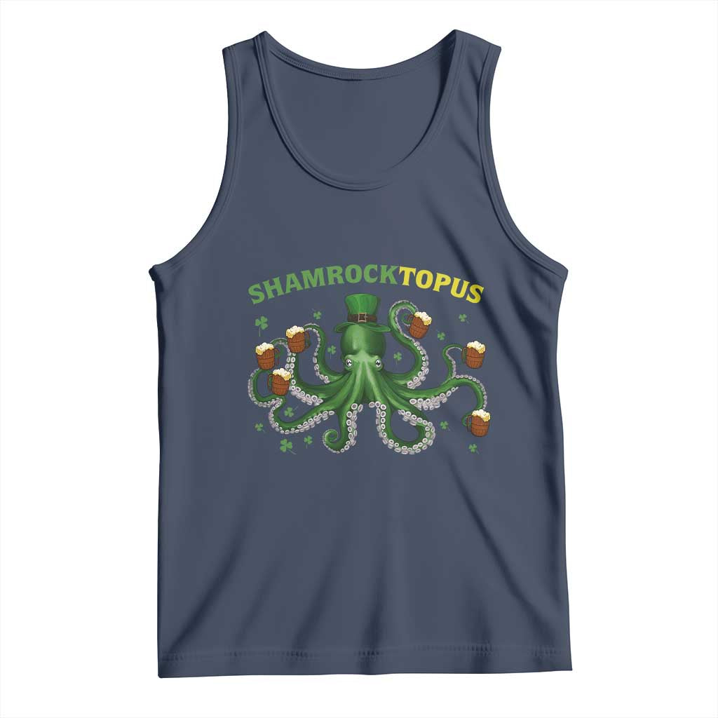 Funny St Patrick's Day Octopus Shamrocktopus Tank Top Irish Beer Mug TS11 Navy Print Your Wear