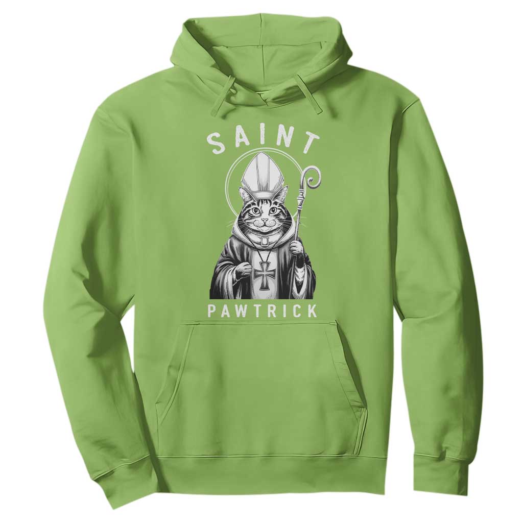 Funny St Patrick's Day Cat Hoodie Saint Pawtrick TS11 Lime Print Your Wear