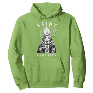 Funny St Patrick's Day Cat Hoodie Saint Pawtrick TS11 Lime Print Your Wear