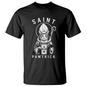 Funny St Patrick's Day Cat T Shirt Saint Pawtrick TS11 Black Print Your Wear