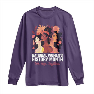 National Women's History Month We Rise Together Long Sleeve Shirt TS11 Purple Print Your Wear