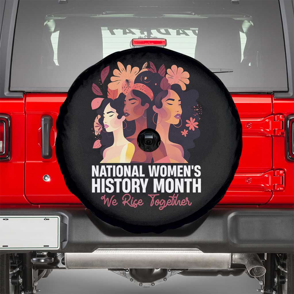 National Women's History Month We Rise Together Spare Tire Cover TS11 Black Print Your Wear