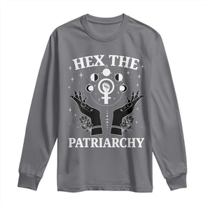 Hex The Patriarchy Long Sleeve Shirt Feminist Witch Female Symbol TS11 Charcoal Print Your Wear