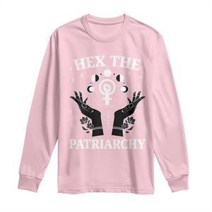 Hex The Patriarchy Long Sleeve Shirt Feminist Witch Female Symbol TS11 Light Pink Print Your Wear