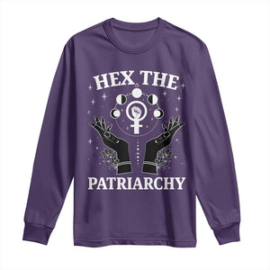 Hex The Patriarchy Long Sleeve Shirt Feminist Witch Female Symbol TS11 Purple Print Your Wear