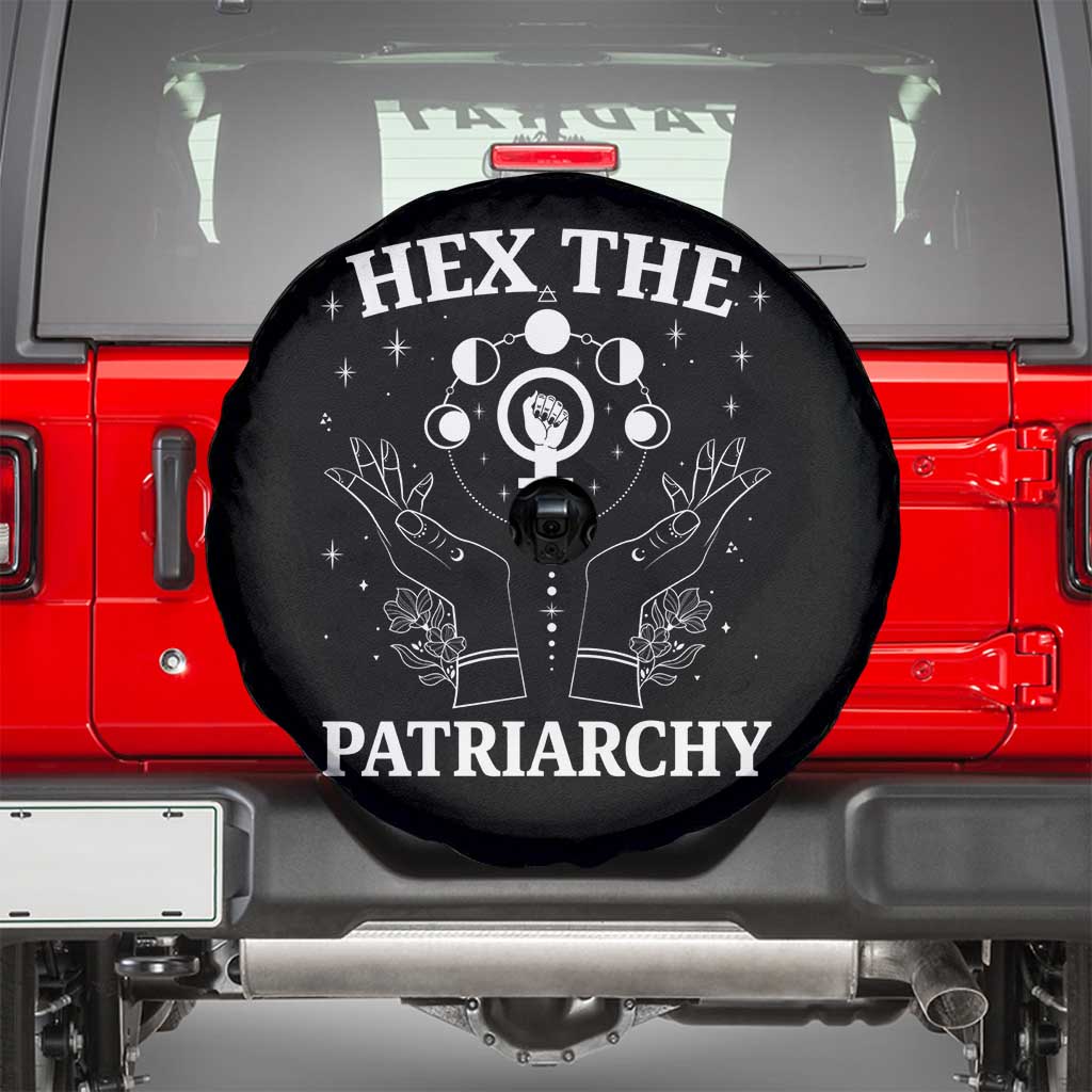 Hex The Patriarchy Spare Tire Cover Feminist Witch Female Symbol TS11 Black Print Your Wear