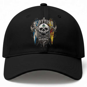 Scottish Warrior Baseball Cap Vintage Skull Celtic Cross Scottish Lion Rampant Flag TS11 Print Your Wear
