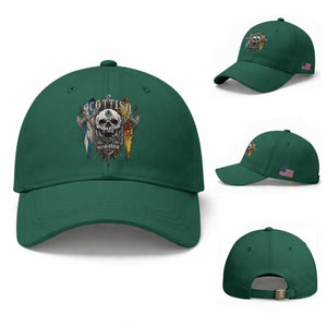 Scottish Warrior Baseball Cap Vintage Skull Celtic Cross Scottish Lion Rampant Flag TS11 Baseball Cap Universal Fit Irish Green Print Your Wear