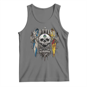 Scottish Warrior Tank Top Vintage Skull Celtic Cross Scottish Lion Rampant Flag TS11 Black Heather Print Your Wear