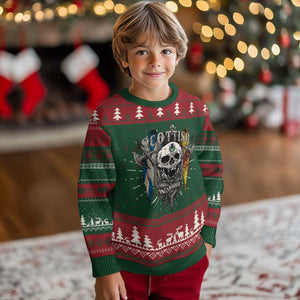 Scottish Warrior Ugly Christmas Sweater Vintage Skull Celtic Cross Scottish Lion Rampant Flag TS11 Christmas Print Your Wear