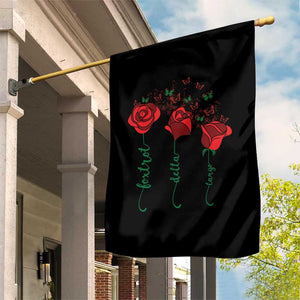 Funny Foxtrot Delta Tango Garden Flag Vintage Rose Flowers Butterfly TS11 Print Your Wear