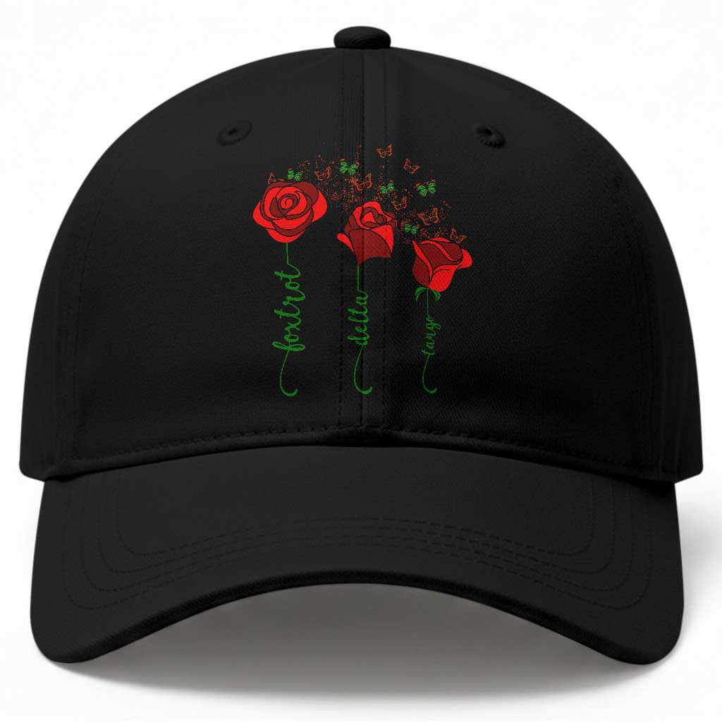 Funny Foxtrot Delta Tango Baseball Cap Vintage Rose Flowers Butterfly TS11 Print Your Wear