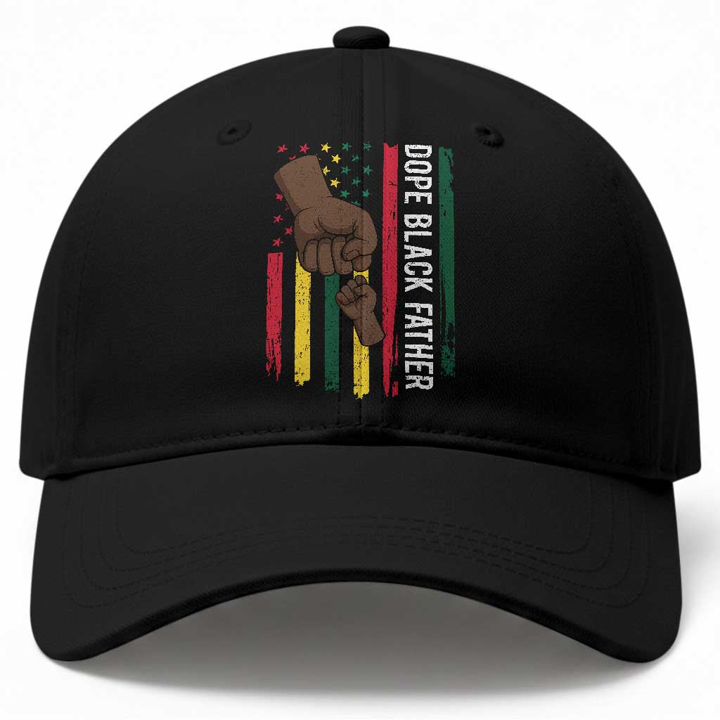 Dope Black Dad Baseball Cap Vintage American Flag Fist Bump TS11 Print Your Wear