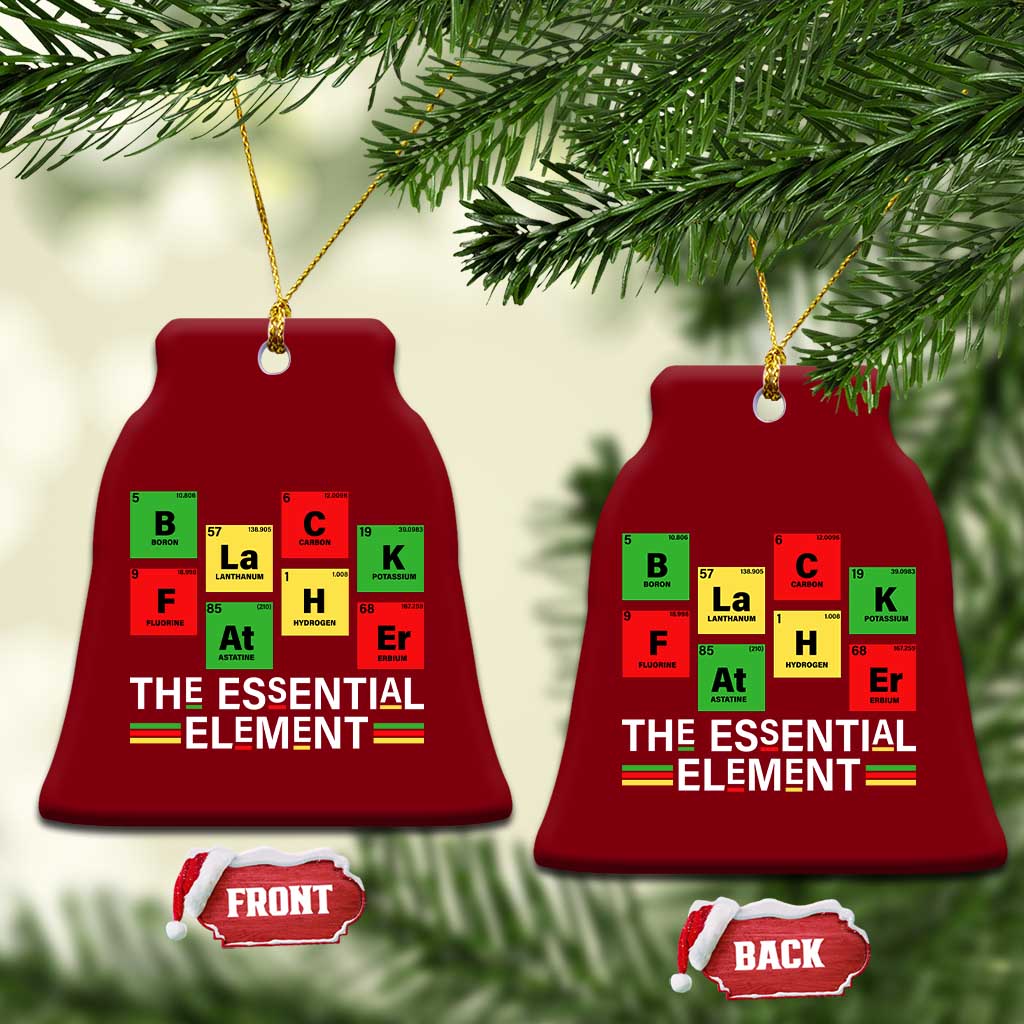 Black Father The Essential Element Ceramic Ornament Father's Day Juneteenth Chemistry Periodic Table TS11 Print Your Wear
