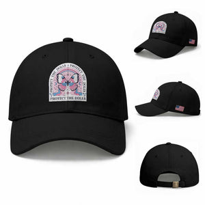 Protect The Dolls Baseball Cap Trans Women Pride Month Butterfly TS11 Baseball Cap Universal Fit Black Print Your Wear
