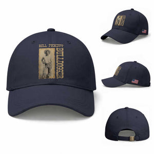 Bill Pickett The Bulldogger Baseball Cap Western African American Cowboy TS11 Baseball Cap Universal Fit Navy Print Your Wear