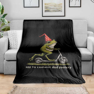 Off To Commit Dad Foolery Throw Blanket Funny Daddy Frog Scooter Fathers Day TS11 Print Your Wear