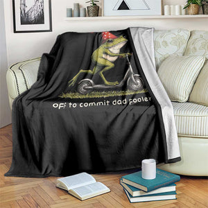Off To Commit Dad Foolery Throw Blanket Funny Daddy Frog Scooter Fathers Day TS11 Print Your Wear