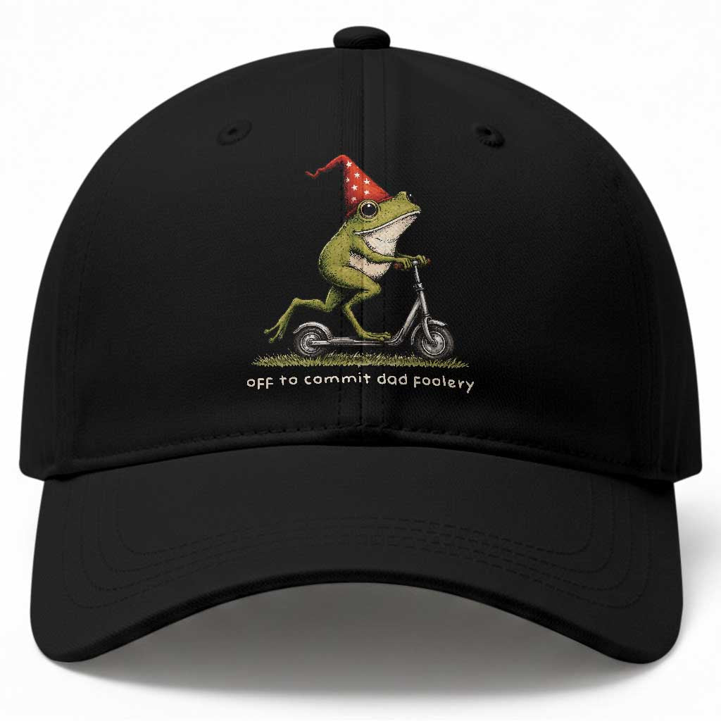 Off To Commit Dad Foolery Baseball Cap Funny Daddy Frog Scooter Fathers Day TS11 Print Your Wear