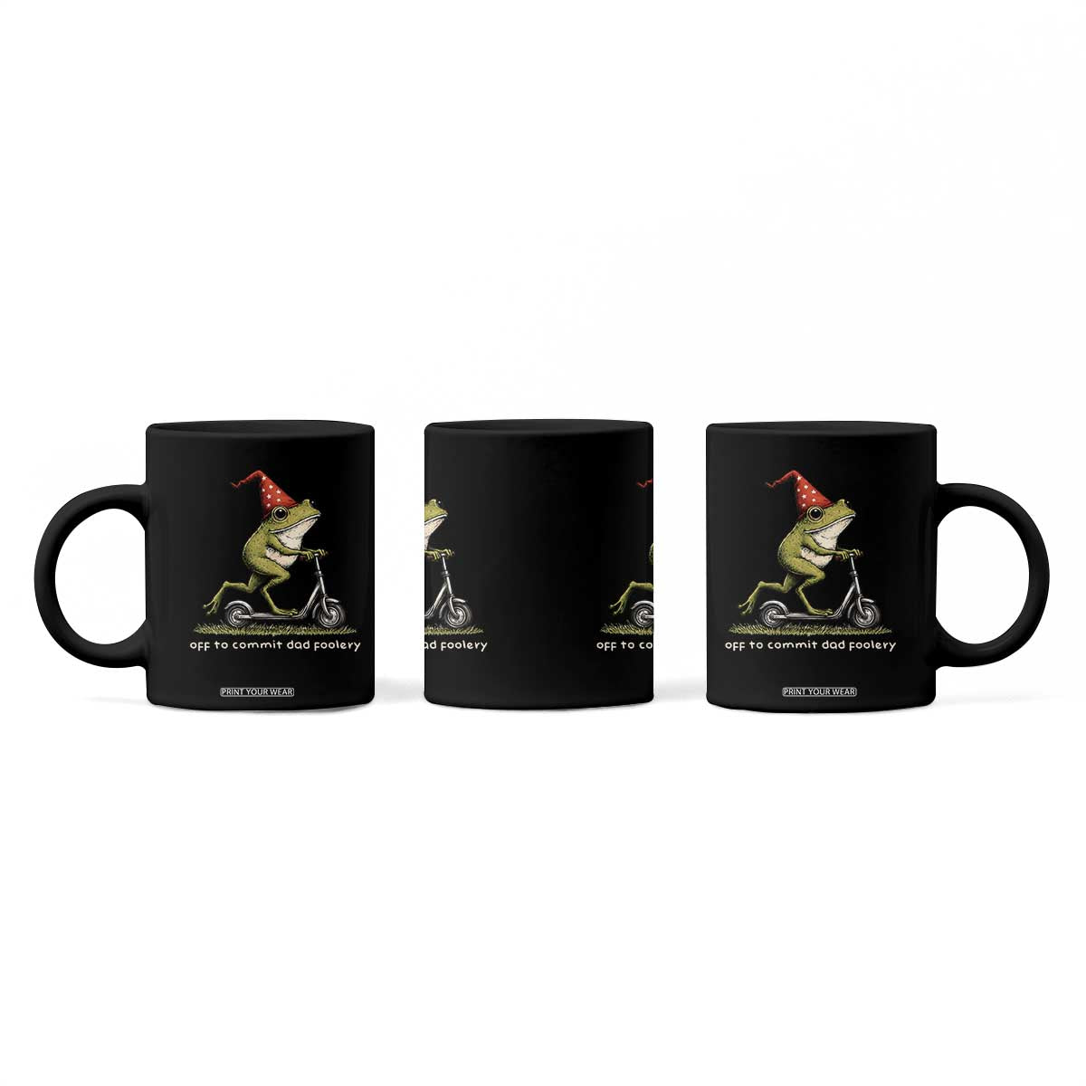 Off To Commit Dad Foolery Coffee Mug Funny Daddy Frog Scooter Fathers Day TS11 Print Your Wear