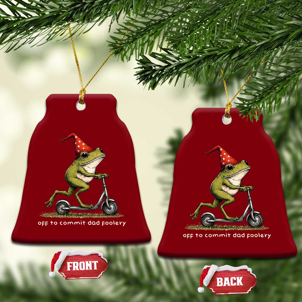 Off To Commit Dad Foolery Ceramic Ornament Funny Daddy Frog Scooter Fathers Day TS11 Print Your Wear